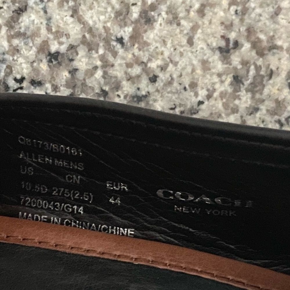 Men's Coach “Allen” Black leather Penny Loafers dress shoes black 10.5 M - Picture 10 of 12